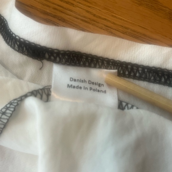 NWT My Soul Danish Luxury Brand Square Stitch Hi-Lo White Top Minimalist Style - Picture 6 of 8